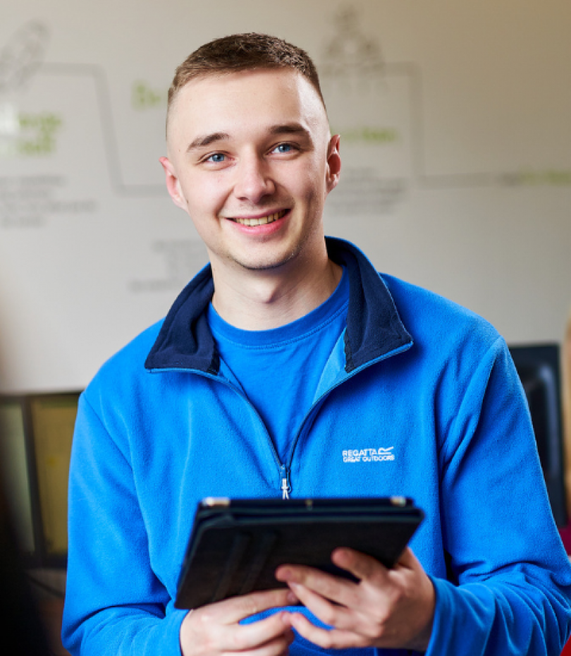 Accountant using a tablet