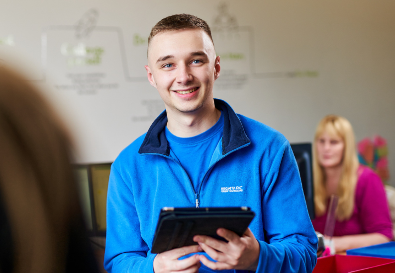 Accountant using a tablet