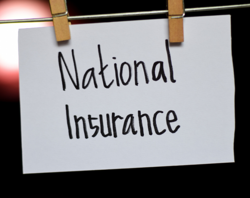Label with works national insurance