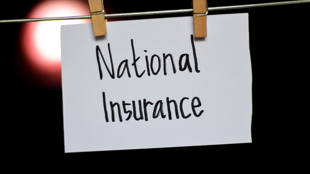 Label with works national insurance