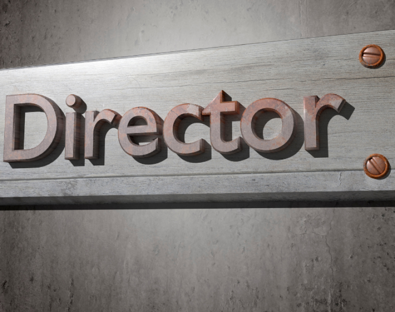 Director sign on door
