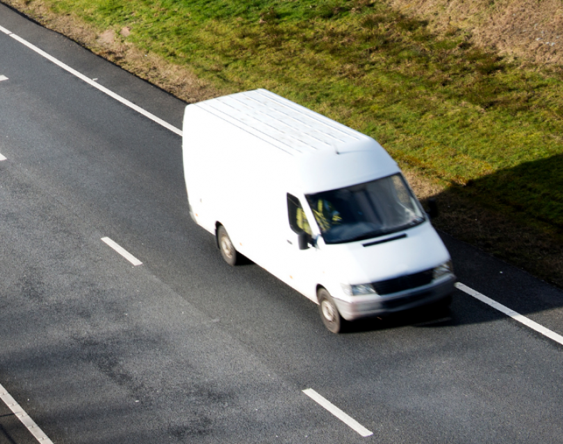 White van travelling on UK Road